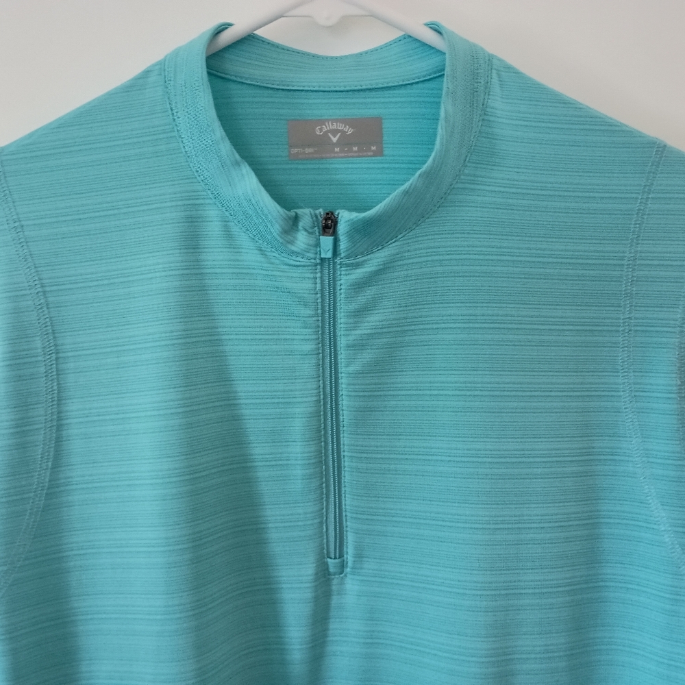 Callaway Golf Ladies M Opti-Dri Long Sleeve Turquoise Quarter-Zip Top